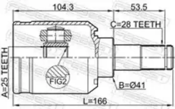ШРУС внутренний! 25x41x28\ Chery Fora 1.6 06-11 1511-001 FEBEST