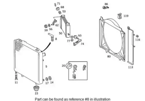 штуцер системы охлаждения!\ MB W463 G-Class 000 500 08 94