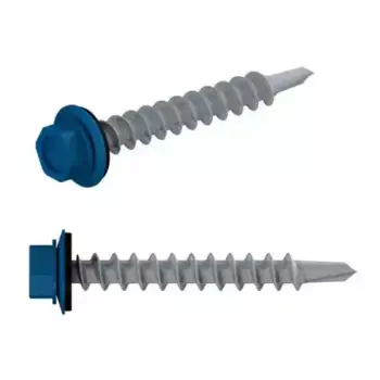 SMV1916855 Саморез кровельный 4.8х19 мм цинк, шайба с прокл., PT3, RAL 5005 (5 кг) STARFIX (Цвет: си