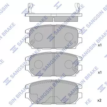 Тормозные колодки дисковые задняя ось HI-Q SP1069
