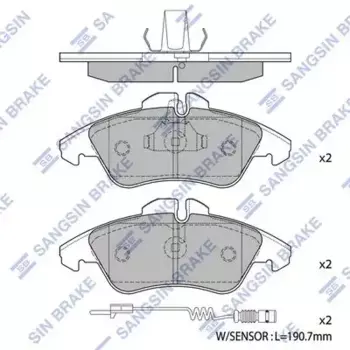Тормозные колодки дисковые передняя ось HI-Q SP1273