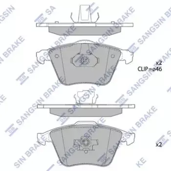 Тормозные колодки дисковые передняя ось HI-Q SP1784