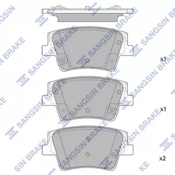 Тормозные колодки дисковые задняя ось HI-Q SP1914