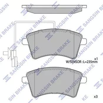 Тормозные колодки дисковые передняя ось HI-Q SP4059A