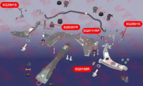 SQ0108R ПСАЙЛЕНТБЛОК РЫЧАГА ПЕРЕДНЕЙ ПОДВЕСКИ, ПЕРЕДНИЙ VTR