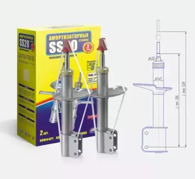 СТОЙКА ПЕРЕДНЕЙ ПОДВЕСКИ 'LADA LARGUS, RENAULT LOGAN' 'SS-20' 'ШОССЕ' (2 ШТ.), SS20343