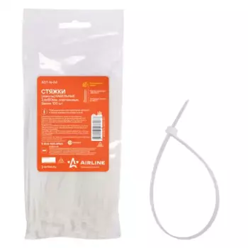 стяжки (хомуты) кабельные! 3.6x150 мм, пластиковые, белые, 100 шт.\