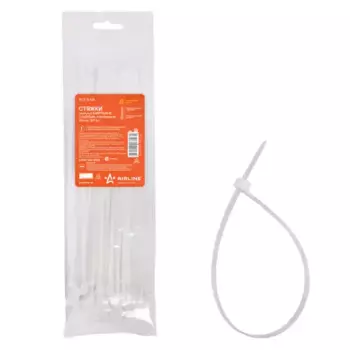 стяжки (хомуты) кабельные! 3.6x250 мм, пластиковые, белые, 100 шт.\