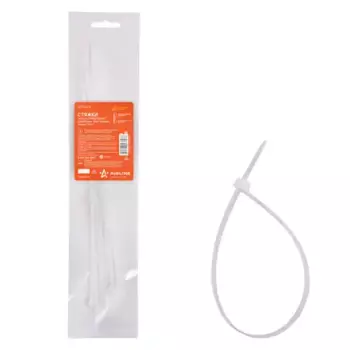 стяжки (хомуты) кабельные! 3.6x300мм, пластиковые, белые, 10 шт.\