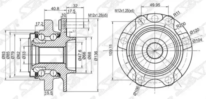 Ступица SAT ST-40202-CA010