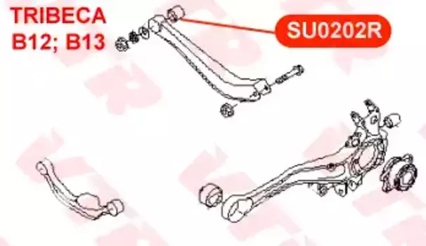 SU0202R САЙЛЕНТБЛОК ПОПЕРЕЧНОГО РЫЧАГА ЗАДНЕЙ ПОДВЕСКИ VTR