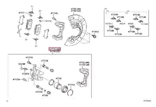 Суппорт тормозной TOYOTA / LEXUS 47730-33361