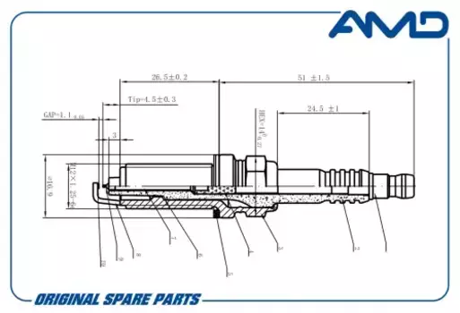 Свеча зажигания AMD AMD.PL117