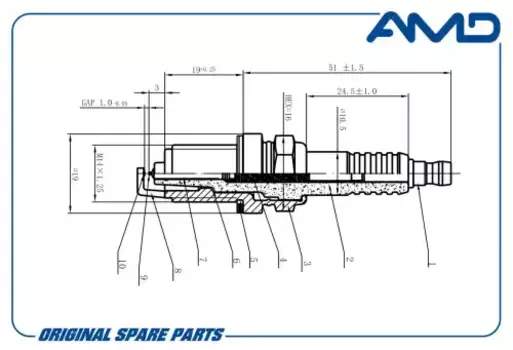 Свеча зажигания AMD AMD.PL135