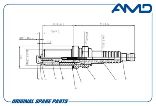 Свеча зажигания AMD AMD.PL142
