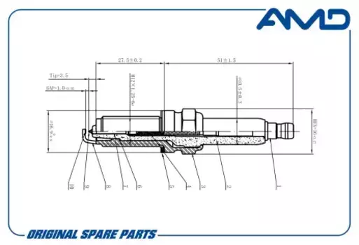 Свеча зажигания AMD AMD.PL65