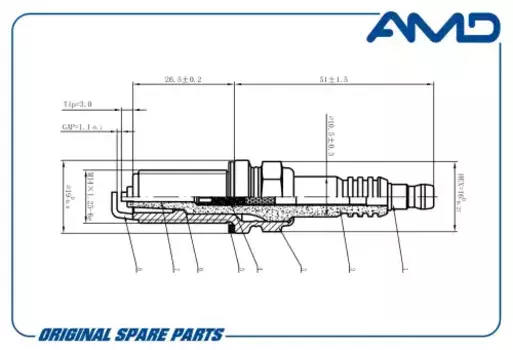 Свеча зажигания AMD AMD.PL69