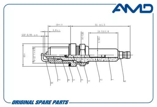 Свеча зажигания AMD AMDPL155