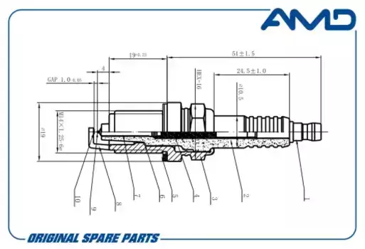 Свеча зажигания AMD AMDPL165