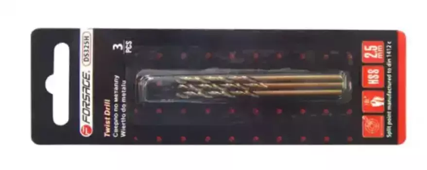 сверло по металлу! 1.5мм HSS+Co (3шт), в блистере\ F-DS315H FORSAGE