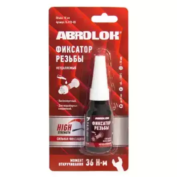 TL-010-RD Герметик фиксатор резьб. соединений (10 мл) 'ABRО'MASTERS' красный (неудаляемый) ABRO
