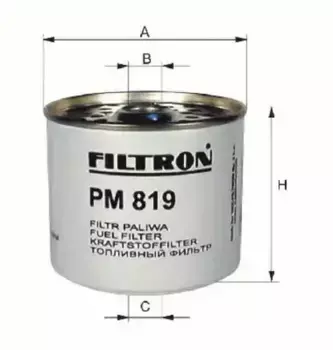 Топливный фильтр FILTRON PM 819 Ford Fiesta/Escort/Mondeo 1.6-1.8D 84-00, Citroen Jumper 1.9-2.5D 94-02