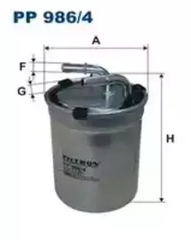 Топливный фильтр FILTRON PP 986/4 Audi A1 2.0TDi CFHD 11>, Seat Ibiza, Skoda Fabia, VW Polo 1.2-2.0TDi 09>