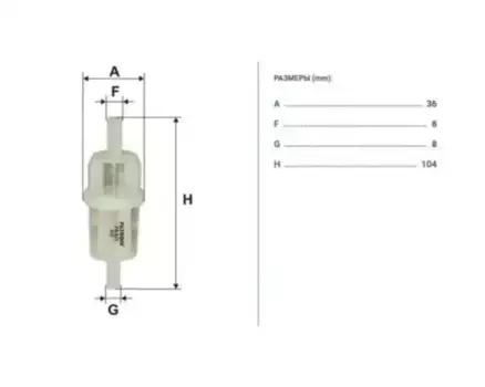 Топливный фильтр FILTRON PS 821 MB W201/W115 2.0-2.5D/TD 68>