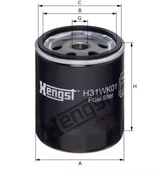 Топливный фильтр HENGST H31WK01 MB W123/W460 2.0D-3.0D/TD <92 / T1/T2 207D-507D <90