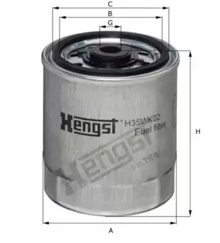Топливный фильтр HENGST H35WK02 D87 MB Sprinter W202/W124/W210/W463/Vito 2.0D-3.5D 83>