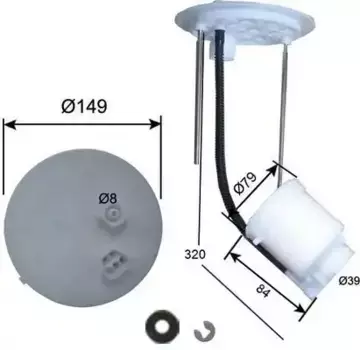 Топливный фильтр JS ASAKASHI FS21008 Toyota Harrier 3.5L 2GR-FE GSU31W 06-09, LX RX350 3.5L 2GR-FE 06-09, RX40