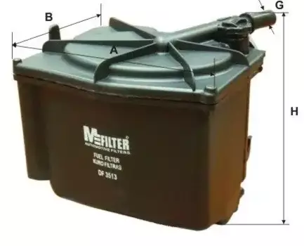 Топливный фильтр MFILTER DF 3513 Ford Focus 1.6TDCi C-Max 03>, Peugeot 206/407 1.6HDi 04>
