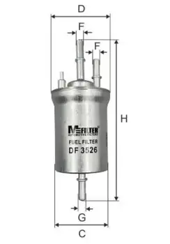 Топливный фильтр MFILTER DF 3526 Audi A3, Seat Altea/Leon, Skoda Octavia, VW Eos 1.4/1.6/2.0 03>