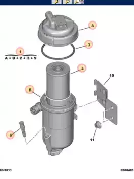 Топливный фильтр PSA 16 064 505 80 Peugeot Boxer, Citroen Jumper 2.2HDi 06>