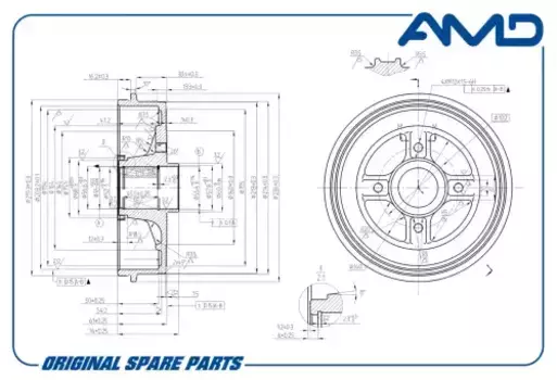 Тормозной барабан AMD AMD.BD471