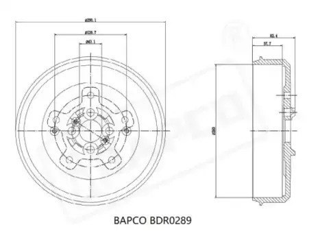 Тормозной барабан BAPCO BDR0289