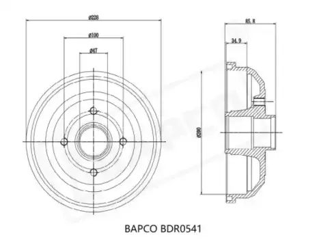 Тормозной барабан BAPCO BDR0541