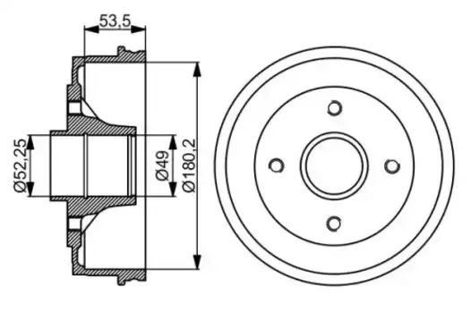 Тормозной барабан BOSCH 0 986 477 061