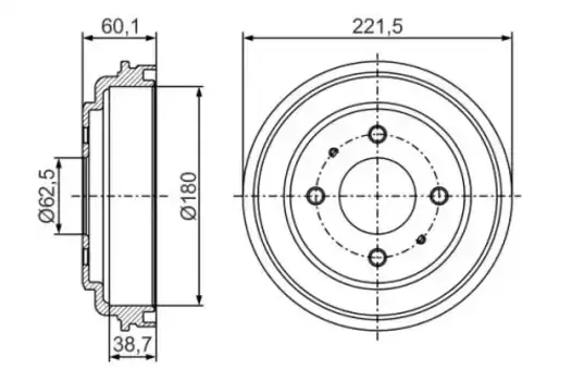 Тормозной барабан BOSCH 0 986 477 284