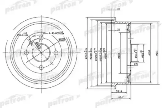 Тормозной барабан PATRON PDR1119