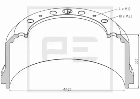 Тормозной барабан PE 066.434-00A