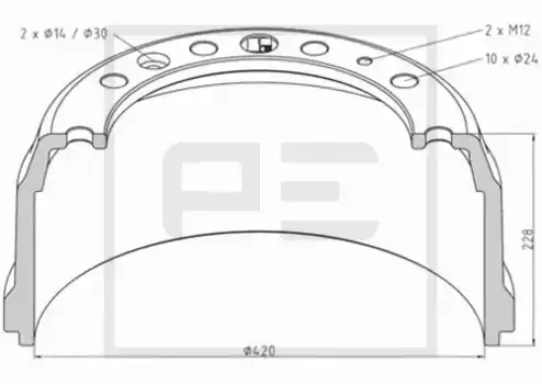 Тормозной барабан PE 106.064-00A