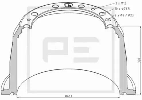 Тормозной барабан PE 126.092-00A