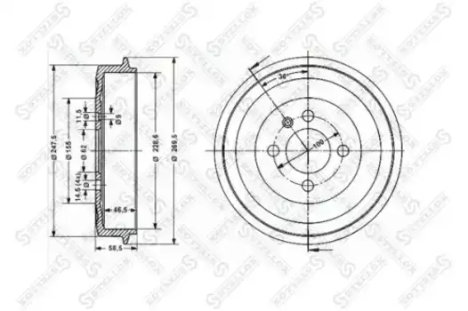 Тормозной барабан STELLOX 6025-1503-SX