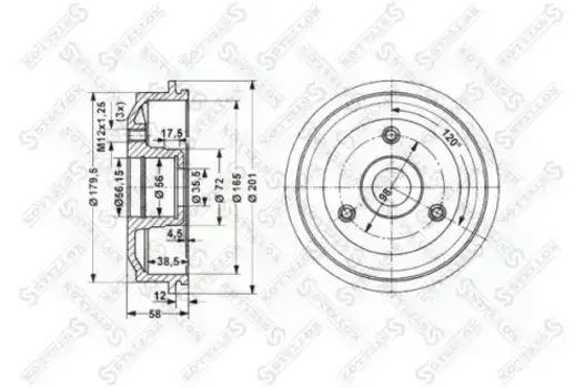 Тормозной барабан STELLOX 6025-1901-SX