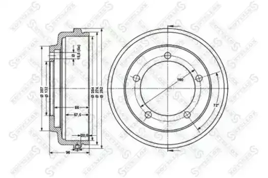 Тормозной барабан STELLOX 6026-2511-SX