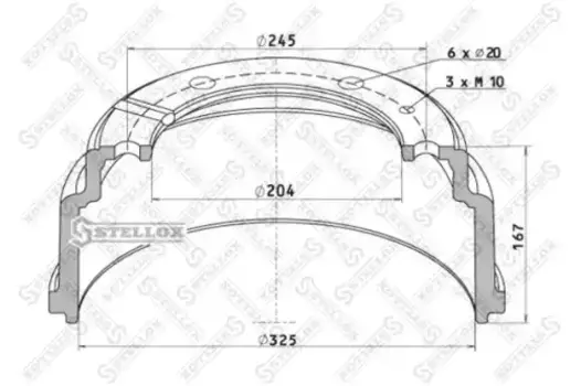 Тормозной барабан STELLOX 85-00006-SX