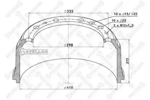 Тормозной барабан STELLOX 85-00013-SX