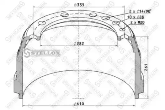 Тормозной барабан STELLOX 85-00016-SX