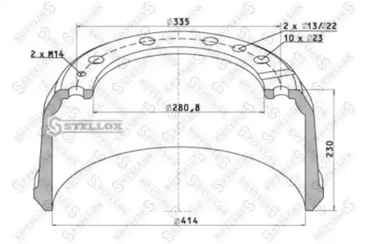 Тормозной барабан STELLOX 85-00020-SX